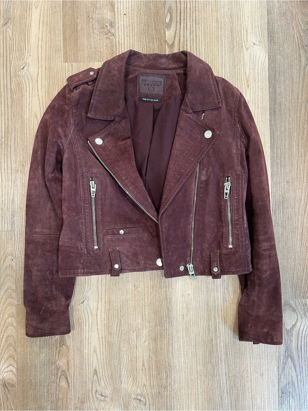 Blank NYC Suede Moto Jacket - Wine